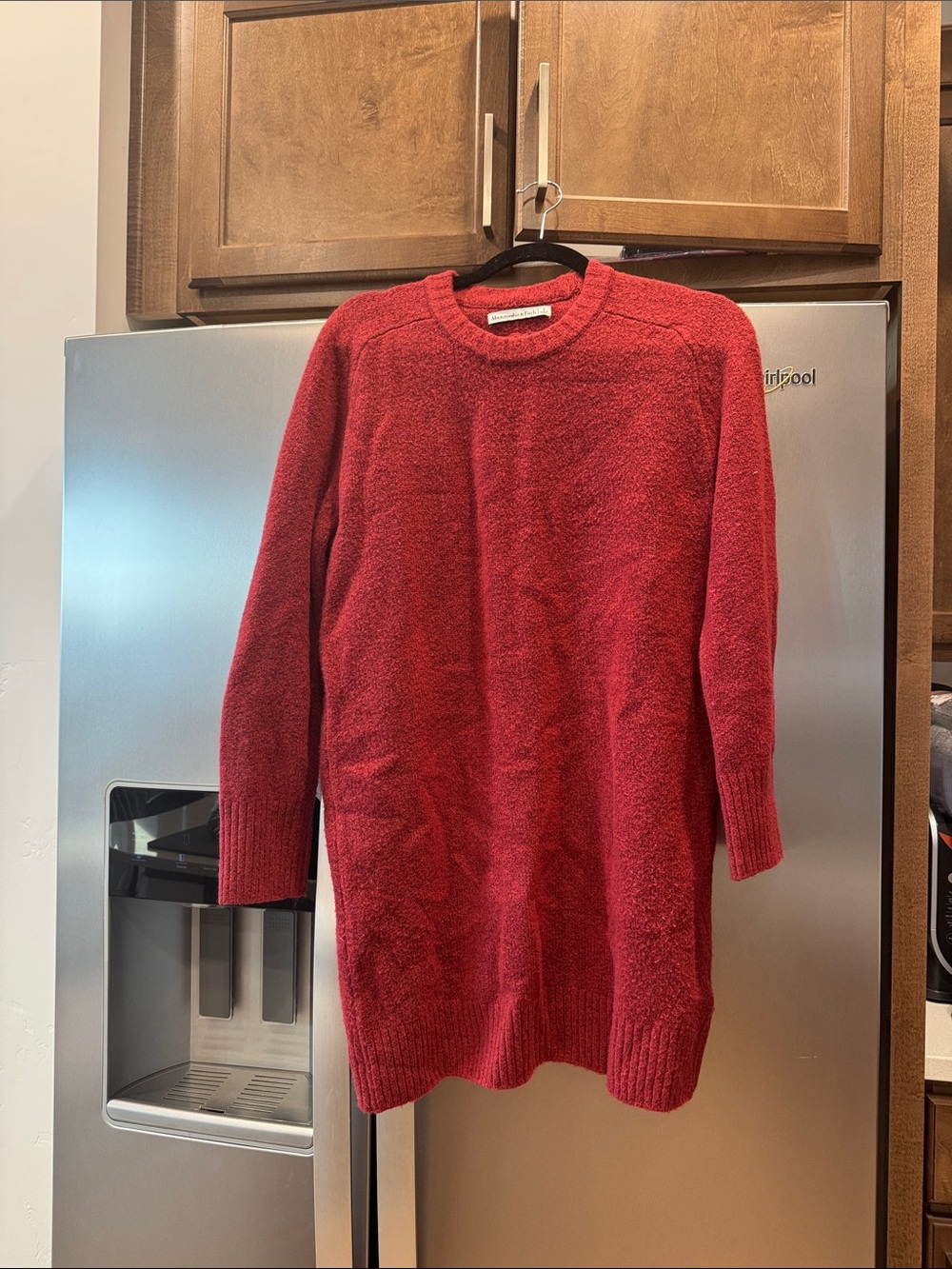 Abercrombie & Fitch Red Long Sleeve Sweater Dress